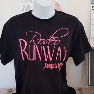 New Black and Fuscia Rodeo Runway Tee